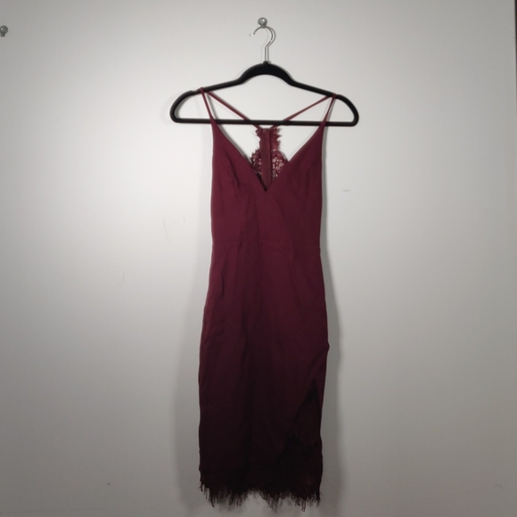 0023 Astr maroon cocktail, prom or formal dress - Picture 1 of 2